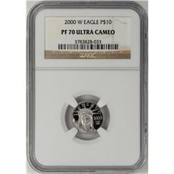 2000-W $10 Proof Platinum American Eagle Coin NGC PF70 Ultra Cameo