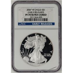 2007-W $1 Proof American Silver Eagle Coin NGC PF70 Ultra Cameo Early Releases