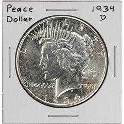 1934-D $1 Peace Silver  Dollar Coin