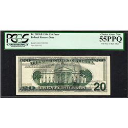 1996 $20 Federal Reserve Note Full Face Offset ERROR PCGS Choice About New 55PPQ