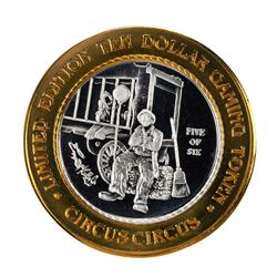 .999 Fine Silver Circus Circus Reno, Nevada $10 Limited Edition Gaming Token