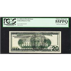 1996 $20 Federal Reserve Note Full Face Offset ERROR PCGS Choice About New 55PPQ