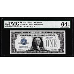 1928 $1 Funnyback Silver Certificate Note Fr.1600 PMG Choice Uncirculated 64EPQ