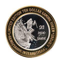 .999 Silver Reno/Tahoe International Airport $10 Casino Limited Edition Gaming Token