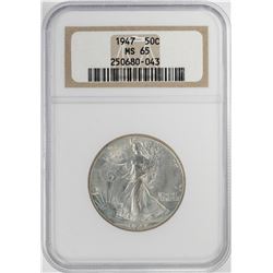1947 Walking Liberty Half Dollar Coin NGC MS65