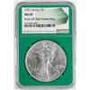 Image 1 : 1991 $1 American Silver Eagle Coin NGC MS69 Green Core