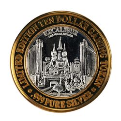 .999 Silver Excalibur Las Vegas, NV $10 Casino Limited Edition Gaming Token