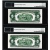 Image 2 : Lot of (2) Consecutive 1953C $2 Legal Tender Notes PMG Superb Gem Uncirculated 67EPQ