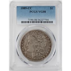 1889-CC $1 Morgan Silver Dollar Coin PCGS VG08