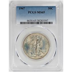 1947 Walking Liberty Half Dollar Coin PCGS MS65