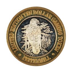 .999 Silver Peppermill Hotel Casino Reno $10 Casino Gaming Token Limited Edition