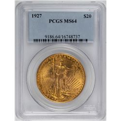 1927 $20 Saint Gaudens Double Eagle Gold Coin PCGS MS63