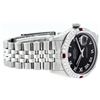 Image 4 : Rolex Mens Stainless Steel Silver Black Roman Diamond & Ruby Datejust Wristwatch