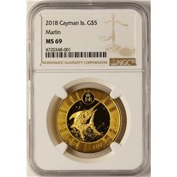2018 Cayman Island $5 Marlin Gold Coin NGC MS69