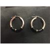 Image 2 : Sterling Silver and Black Enamel Earrings