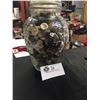 Image 1 : Vintage Jar full of Old Buttons. 6"w x 9"h