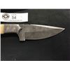 Image 2 : Nicely Made Damascus Knife with Leather Sheath. Mother of Pearl Handle?