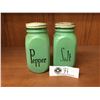 Image 1 : Vintage Jadite Green Glass Salt & Pepper Shakers