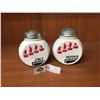 Image 1 : Vintage Art Deco White Milk Glass Salt & Pepper Shakers with Potted Flowers