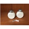Image 3 : Vintage Art Deco White Milk Glass Salt & Pepper Shakers with Potted Flowers