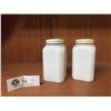 Image 2 : Vintage Milk Glass Salt & Pepper Shakers With Blue Dutch Windmill