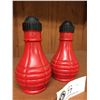 Image 2 : Vintage Ruby Red Painted Glass Salt & Pepper Shakers