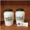 Image 3 : Vintage Hazel Atlas White Milk Glass Shakers ( Salt,Pepper, Flour, Sugar)