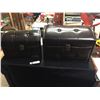 Image 1 : 2 Decorative Small Padded Trunks 14" x 10" x9.5" and 11" x 7"x 8..5"