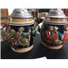 Image 1 : 2 Vintage German Made Beer Steins. Very Nice Shape. 6" x 6.5"