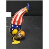 Image 2 : Vintage J Chein and Co. Circus Clown Handstand Wind up Tin Toy. Made in the USA