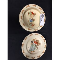 Vintage Royal Doulton Bunnykins Child's Bowl and Plate. Barbara Vernon Artist. In Very Nice Shape