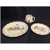 Image 1 : Vintage Royal Doulton Bunnykins Large Plate, Small Plate and Mug. Large Plate has a Small Chip Barba