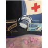 Image 2 : Vintage Lot of Tins. First Aid Related,Book,Sunglasses, Cards ETC