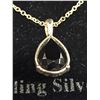 Image 2 : Very Nice Sterling Silver Necklace with Pendant. Pendant has a Black Stone. Onyx maybe?
