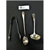 Image 2 : 2 Antique Silver Ladels Spoons and Tongs