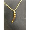 Image 2 : Tiger Tooth Style Pendant on a Gold Plated Chain