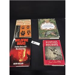 4 Books on Hunting and Fishing. And Wildfires All books in Good Condition