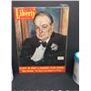 Image 2 : Vintage Shelf Lot. Mirror. 8" w x 8"H Plus a 1941 Liberty Magazine with Churchill and 2 Vintage Play