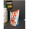 Image 2 : Lot of Vintage Oil Cans. Castrol Nanouk Antifreeze, 3 Royal Heavy Duty Motor Oil and a GM Genuine pa