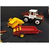 Image 2 : Lot of 5 Vintage Britains. Early 1980's. Tractor Tilt Trailer. Fertilizer Trailer and a Manure Sprea