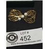 Image 1 : a Nice Brooch with 3 Pearls. 1/20th of 12 Karat Gold