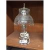 Image 1 : Nice Vintage Crystal Plug In Lamp. 16" Tall in Very Good Shape
