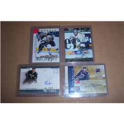 Lot of 4 Hockey Autograph cards