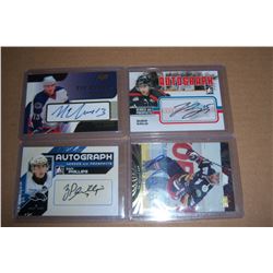 Lot of 4 Hockey Autograph cards A