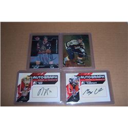 Lot of 4 Hockey Autograph cards B