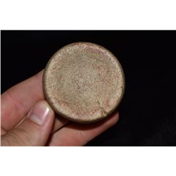 2 1/8" Quartzite Cahokia Discoidal, Adams Co, Illinois,