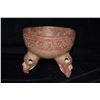 Image 1 : 5 7/8" D Mayan Painted Vessel, Tri Rattle Legs, Good