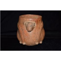 5 3/4" Tall Mayan Vessel, Cougar Effigy, Beautifully
