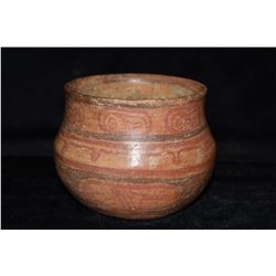 4" Tall Painted Mayan Vessel, Excellent Paint, Appears