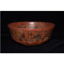 8 1/2" D Mayan Painted Vessel, Painted Interior &